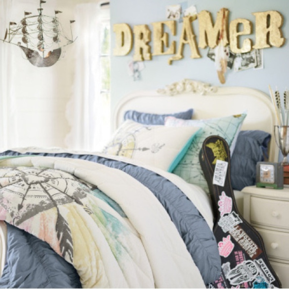 Junk Gypsy Pottery Barn Teen Follow Your Heart Pillow Sham 2 Pack NWT
